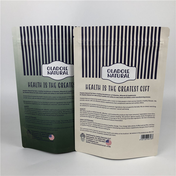 Kundenspezifische Druckchips zip lock stand up-Beutel-weiße Kraftpapier-Papiertüten