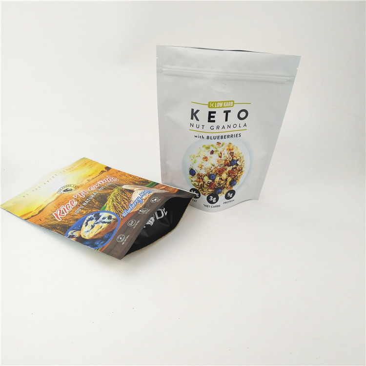 Wiederversiegelbare Plastik bereifte Tasche CMYK CPP stehen oben Doypack-Reißverschluss 120mic MOPP