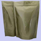 Kundenspezifisches glattes Aluminiumfolie-Verpackengold stehen OBEN mit Reißverschluss