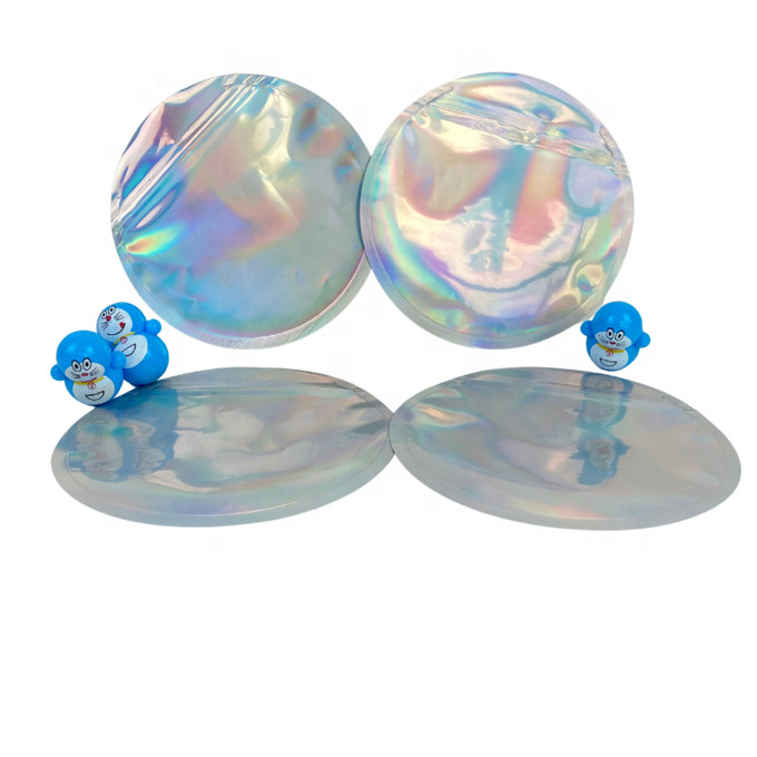 Kreis-Hologramm-Plastik-Reißverschluss-Folien-Beutel, der 3.5g 4 Zoll Durchmesser des Zoll-5 verpackt