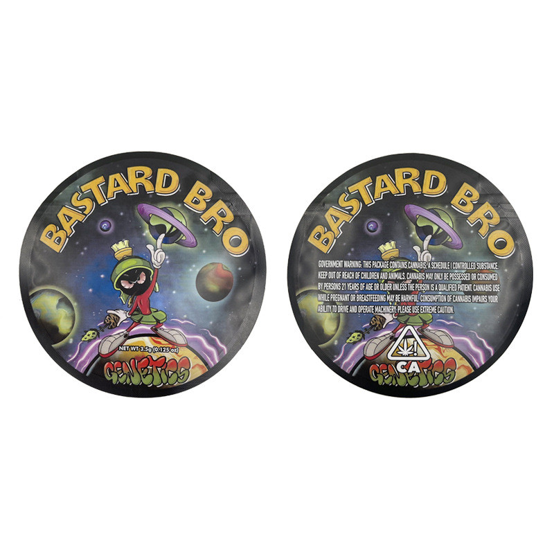 Gemischter Kreis Edibles stempelschnitt geformte Plastik-Folien-Verpackentaschen-Geruch-Beweis 3.5g