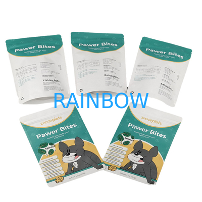Personalisiertes Logo Stand-Up-Beutel Kraftpapiertüte für Hunde-Treats Digitales Drucken wiederverschließbare Mylar-Tüten
