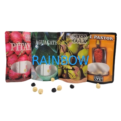  Stand-Up Pouch Packaging 3-Side Seal Flat Reusable Ziplock Window Mylar Aluminum Foil Reusable Plastic Bags