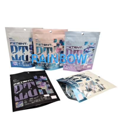 Digitales Drucken Holographische 3,5g Cali Packungen 4x5 Beutel Unregelmäßige Aluminiumfolie Pilz Gummies Verpackung Die Cut Mylar Taschen