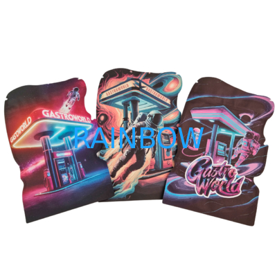 Custom Die Cut Mylar Taschen 3,5g-28g mit Kinderschutz Reißverschluss