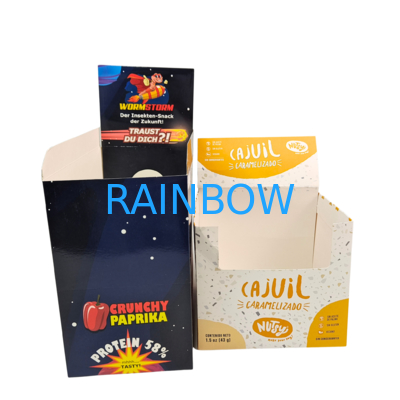 Individuelle Einzelhandels-Display-Faltschachtel aus 3,5g Papier für Frühstück, Instant-Trockenfrüchte, Nuss- und Getreide-Müsli-Lebensmittelverpackung