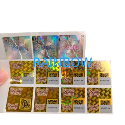 Selbstklebendes Vinyl PVC Papier Aufkleber Wasserdicht UV Hologramm Gedruckt Personalisierte Logo Verpackung Etiketten für Scrapbook Papier