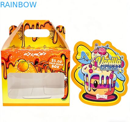 Custom 3.5 Mylar Tasche kommt mit Display Box für Blumen Süßigkeiten Cookie Gummy Verpackung Kinderbeständig 3.5g 7g 14g Die Cut Mylar Tasche