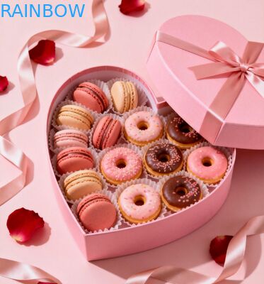 Anpassungsfähige, biologisch abbaubare, faltbare Geschenkbox für Bäckereiverpackungen und Gebäckmacarons