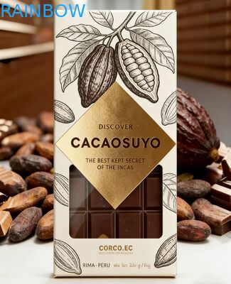 Individuell biologisch abbaubare Lebensmittelqualität Kraftpapierbox mit Klarsichtfenster für Schokoladenverpackungen